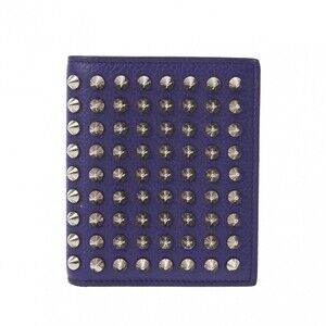 Christian Louboutin studded purple leather bifold wallet